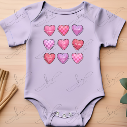 Conversation Hearts Checkerboard Pastel - Baby