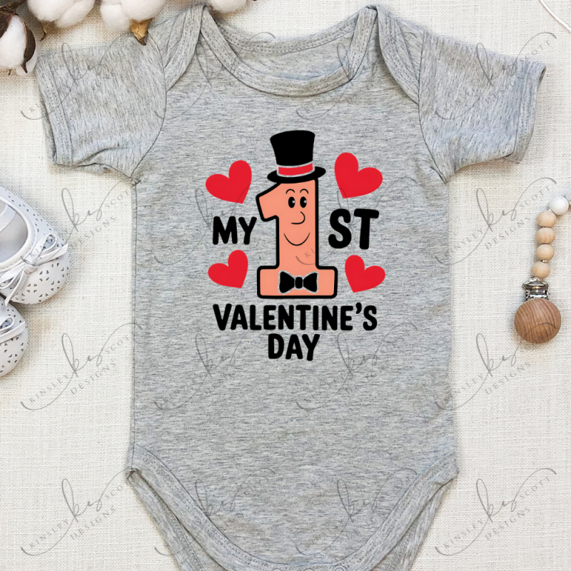 1st Valentine's Day Bowtie Tophat - Baby