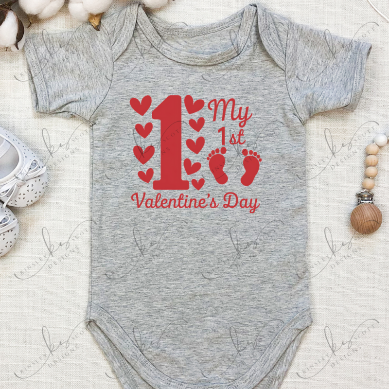 1st Valentine's Day Footprints - Baby