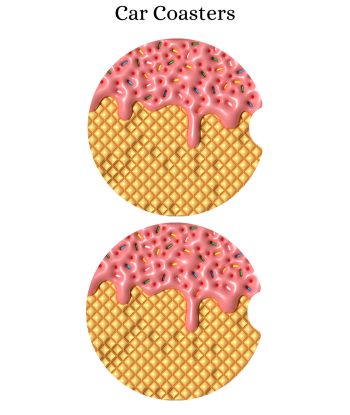 Waffle Cone Pink - Car Coaster