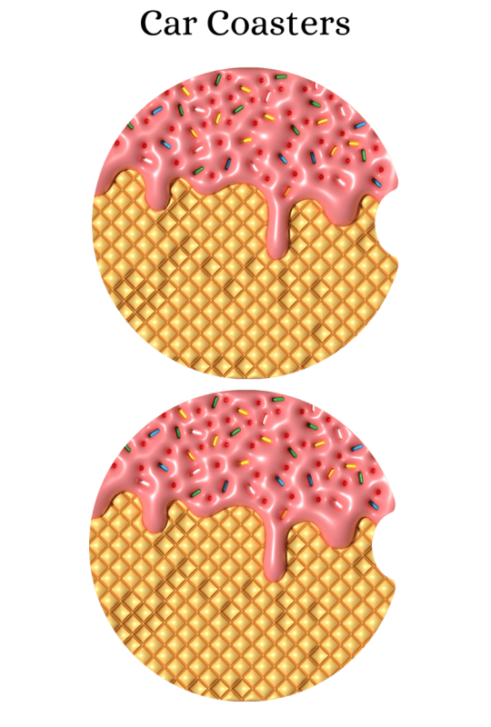 Waffle Cone Pink - Car Coaster