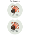 Football Leopard Heart - Car Coaster