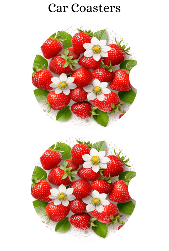 Strawberry Patch - Car Coaster