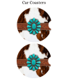 Cowhide Turquoise - Car Coaster