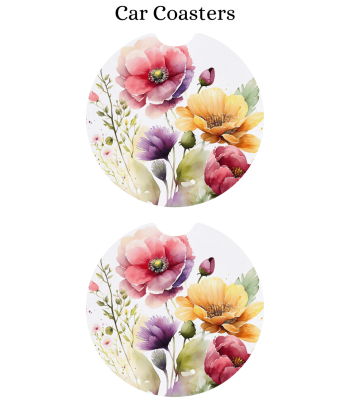 Watercolor Wildflowers - Car Coaster