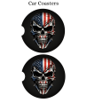 Patriotic Skull - Car Coaster