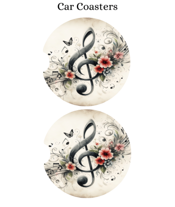 Floral Music - Car Coaster