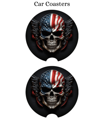 Patriotic Skull 2 - Car Coaster