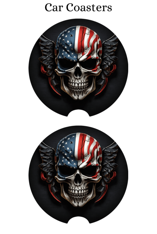 Patriotic Skull 2 - Car Coaster