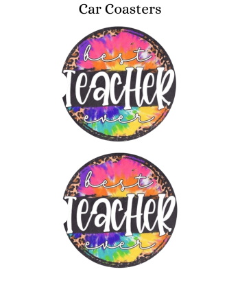 Best Teacher Tie Dye - Car Coaster