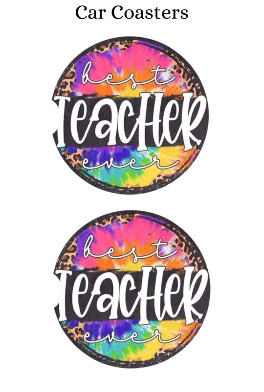 Best Teacher Tie Dye - Car Coaster