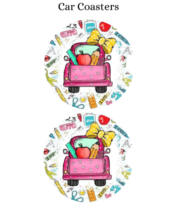 Teacher Pink Truck - Car Coaster