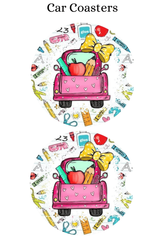 Teacher Pink Truck - Car Coaster