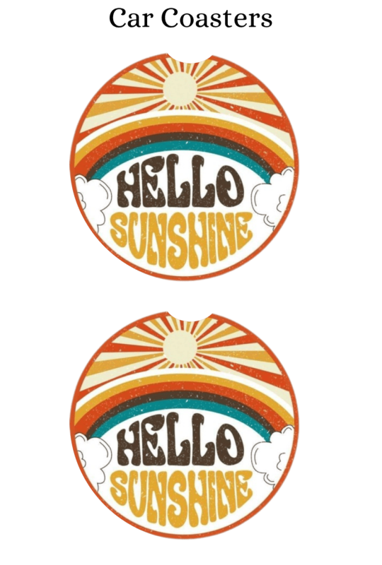 Hello Sunshine Retro - Car Coaster