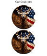 Deer Usa Tooled Leather - Car Coaster