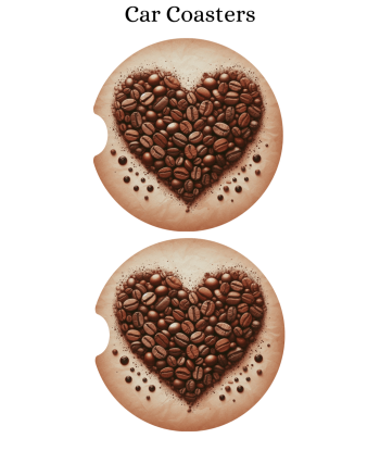 Coffee Bean Heart - Car Coaster