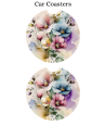 Watercolor Wildflower Bouquet - Car Coaster