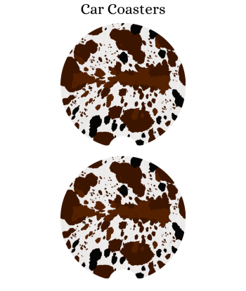 Brown Cow Print - Car Coaster