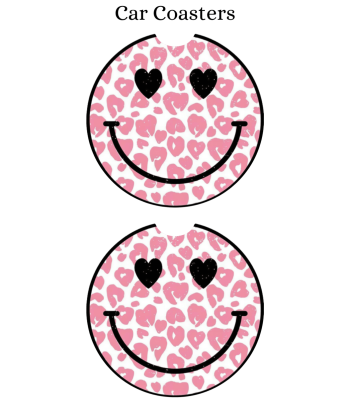 Smiley Face Leopard - Car Coaster