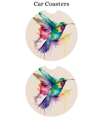 Watercolor Hummingbird - Car Coaster