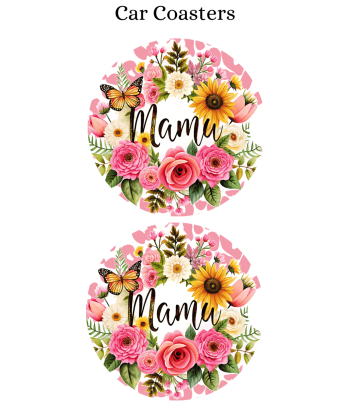 Mama Spring Flowers - Car Coaster