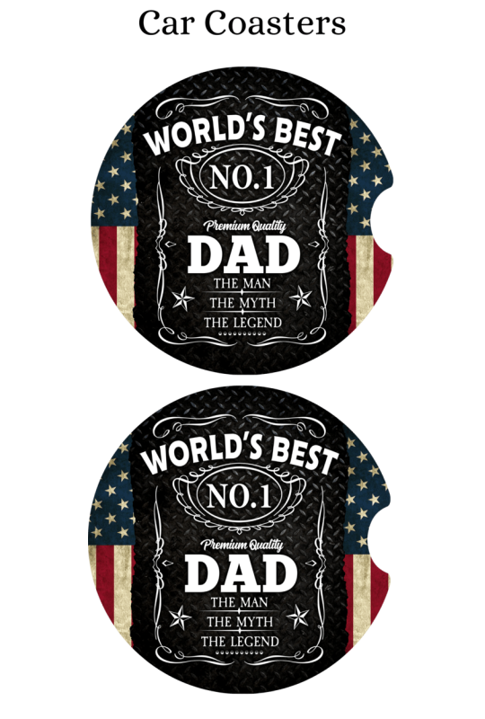 Best Dad Label - Car Coaster