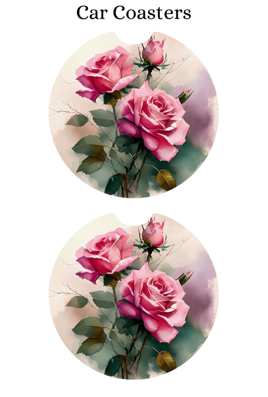 Rose Garden Pink - Car Coaster