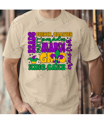 Retro Mardi Gras Words - Adult