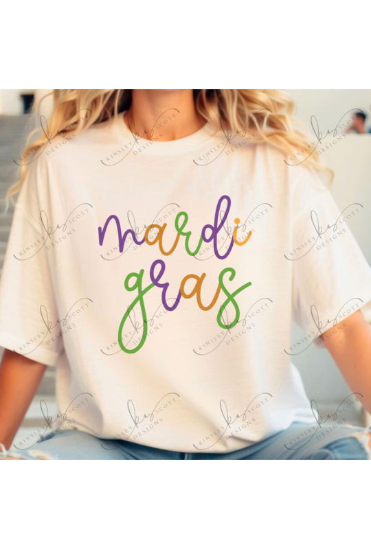 Mardi Gras Cursive - Adult