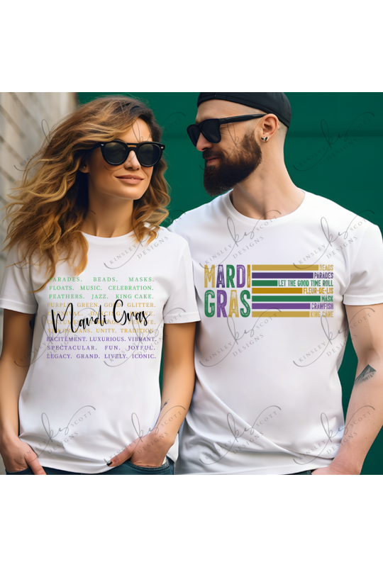 Mardi Gras Typography - Adult Mardi Gras Typography - Adult