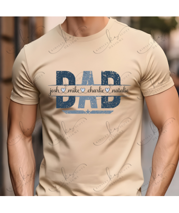 Dad Names Grunge Blue - Adult