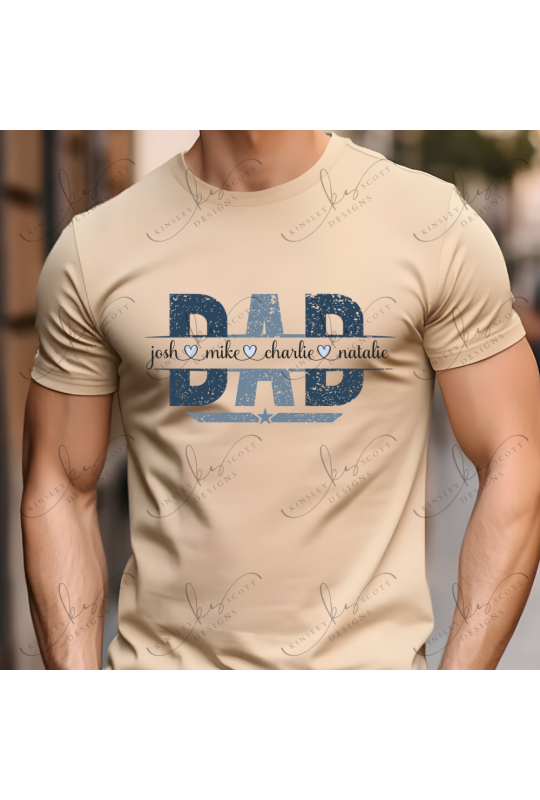 Dad Names Grunge Blue - Adult Dad Names Grunge Blue - Adult