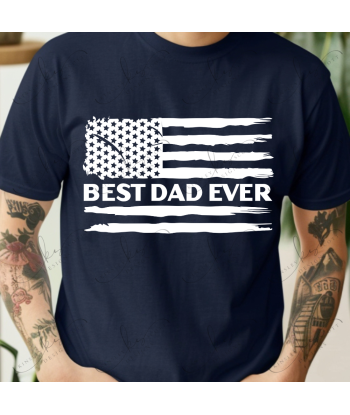 Best Dad Ever Flag White - Adult