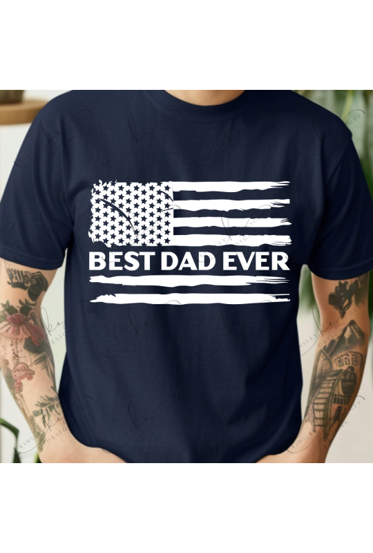Best Dad Ever Flag White - Adult Best Dad Ever Flag White - Adult