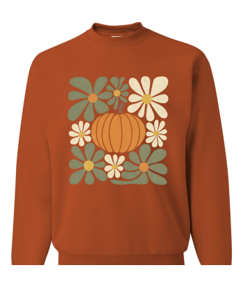 Retro Floral Pumpkin - Adult