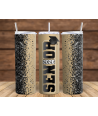 Senior Gold Blk Glitter - Skinny Tumbler
