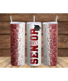 Senior Crimson Glitter - Skinny Tumbler
