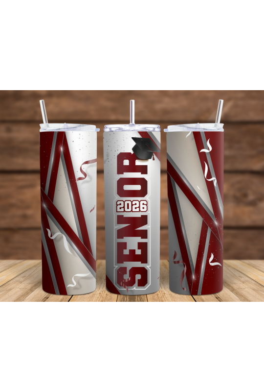 Senior 26 Crimson - Skinny Tumbler