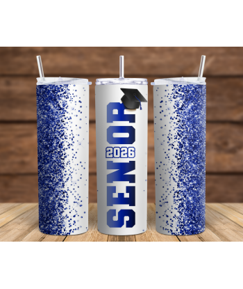 Senior Blue Glitter - Skinny Tumbler