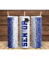 Senior Blue Glitter - Skinny Tumbler