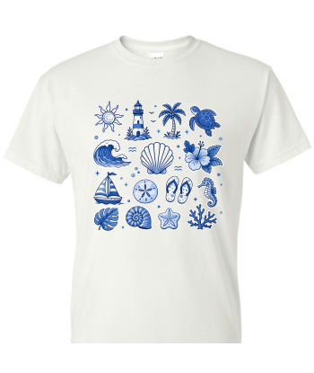 Coastal Collage Blue - Adult