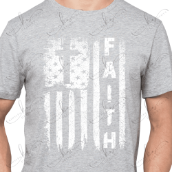 Faith Flag White Grunge - Adult