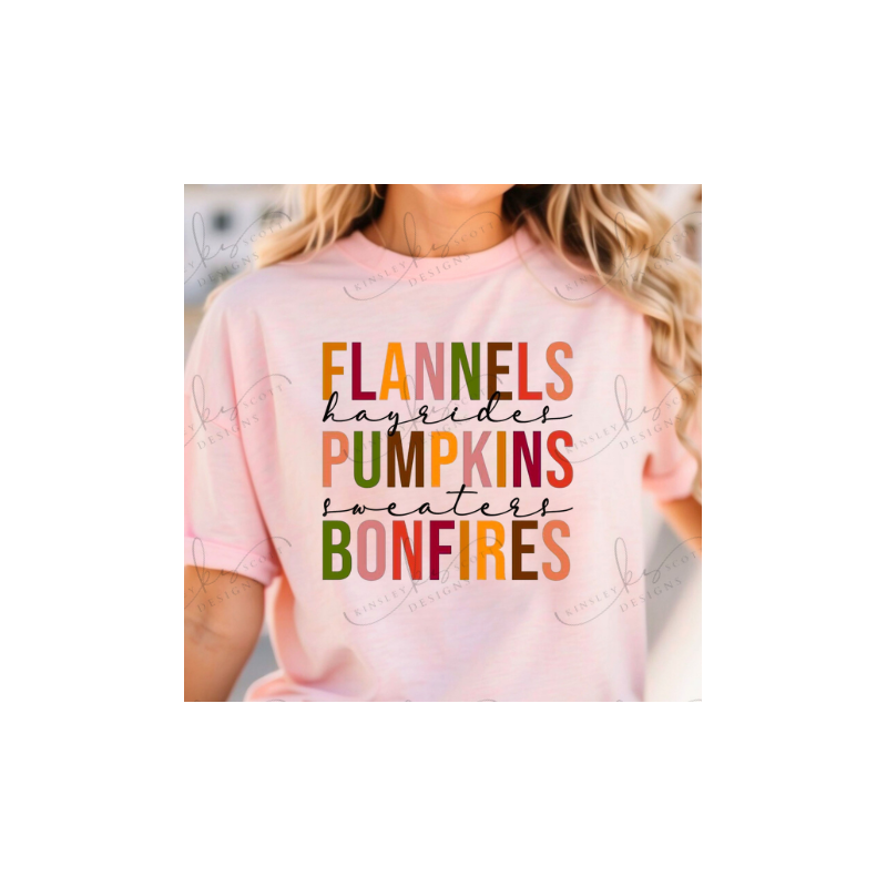 Flannels Hayrides Pumpkins Regular - Adult