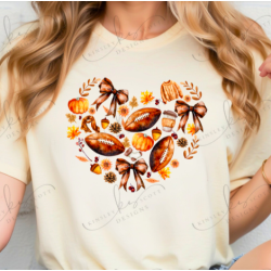 Fall Football Heart Coquette - Adult