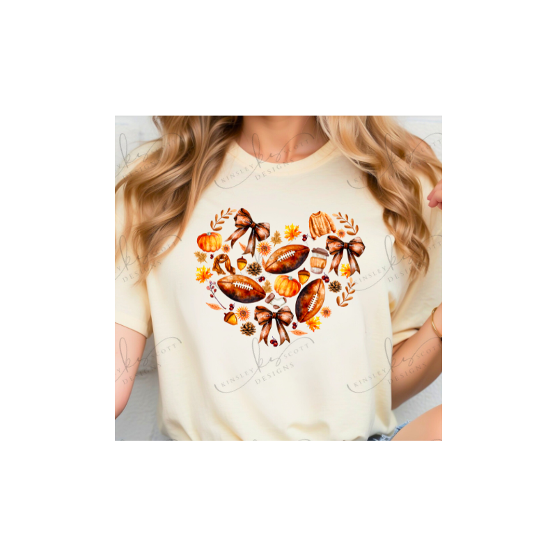 Fall Football Heart Coquette - Adult