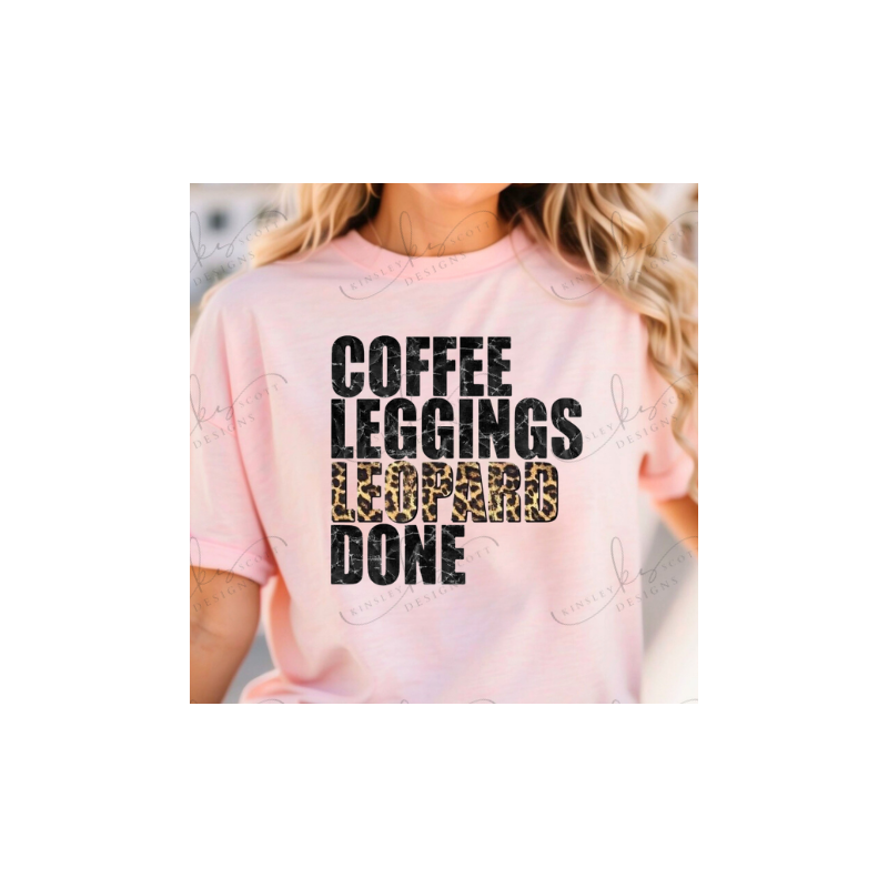 Coffee Leggings Leopard Done - Adult