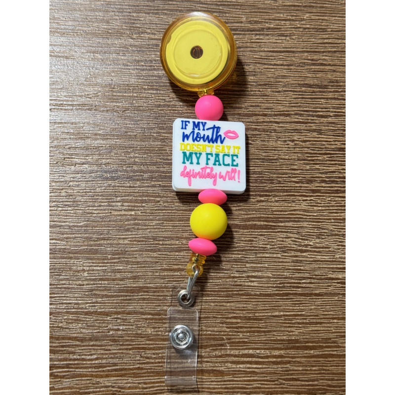 If My Mouth Doesn't Say It - Beaded ID Badge Reel