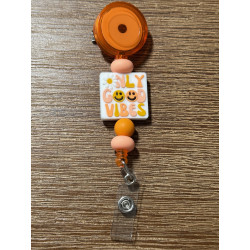 Good Vibes - Beaded ID Badge Reel