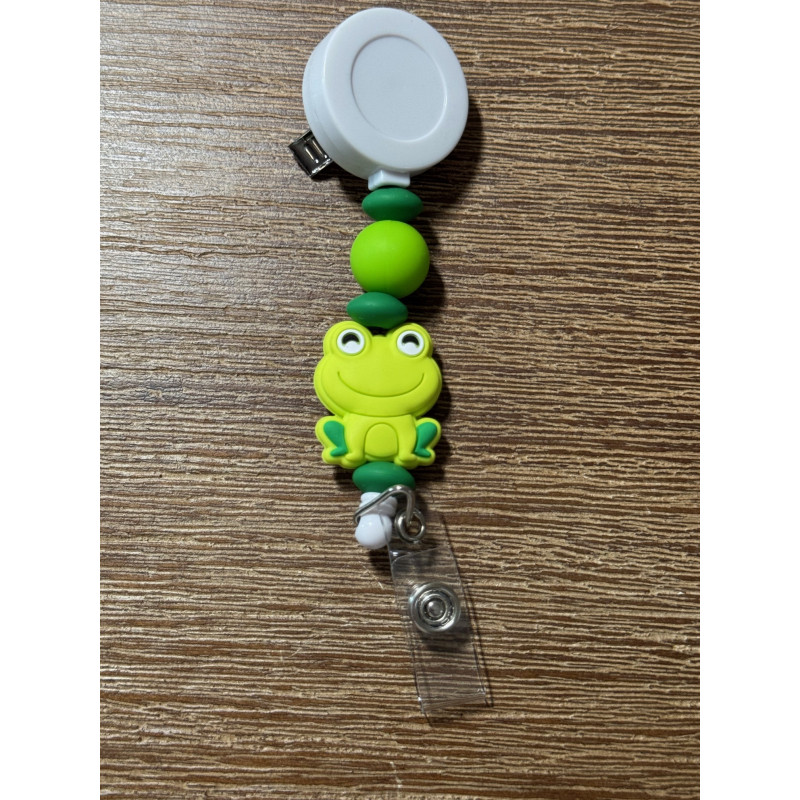 Froggy - Beaded ID Badge Reel