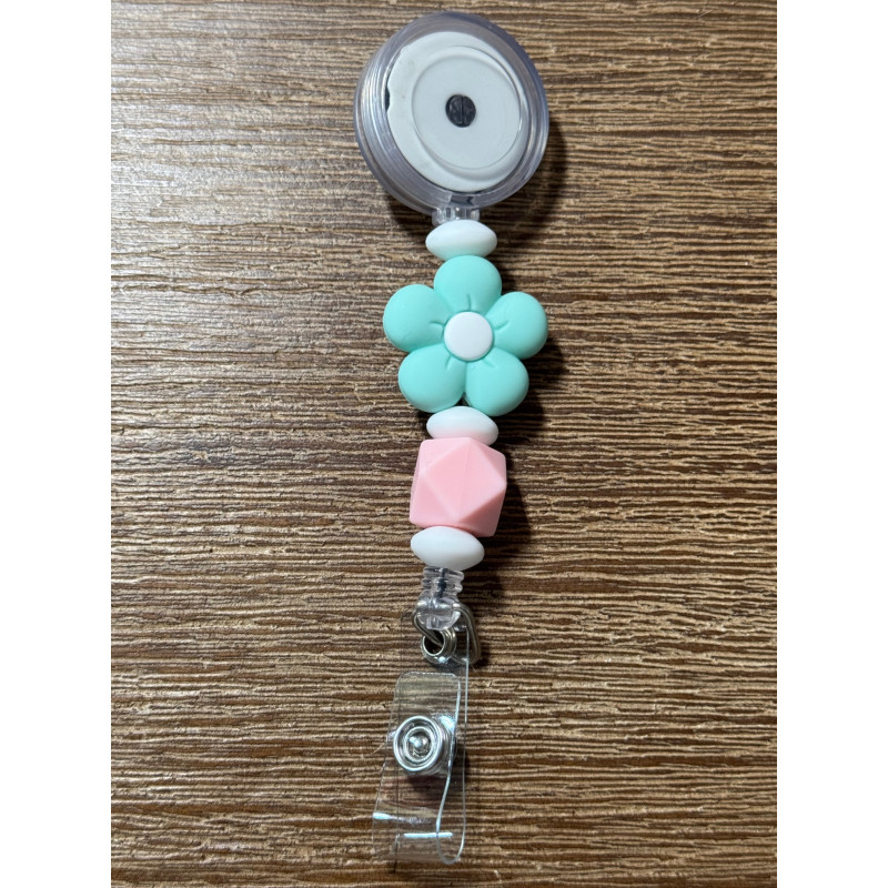 Flower - Beaded ID Badge Reel